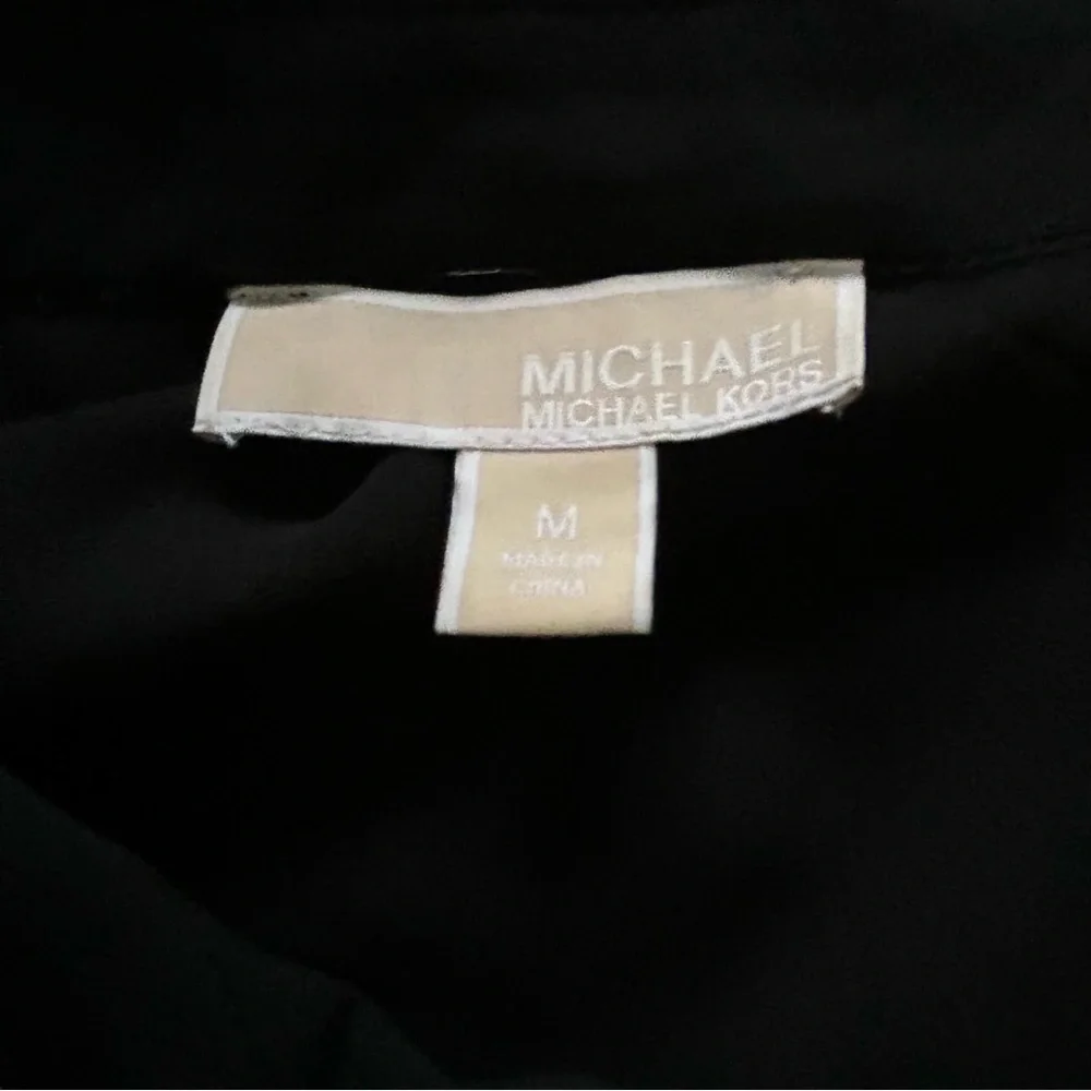 Michael Kors Black and Gold Embellished Tunic Blouse SZ M